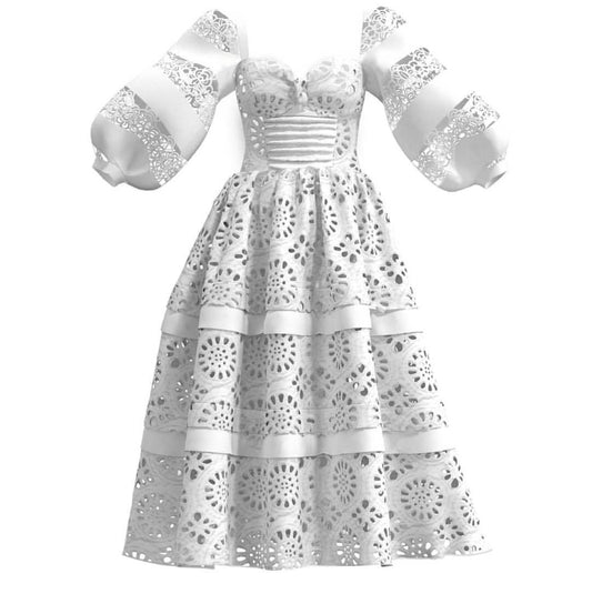 Jaber Broderie Anglaise Midi Dress