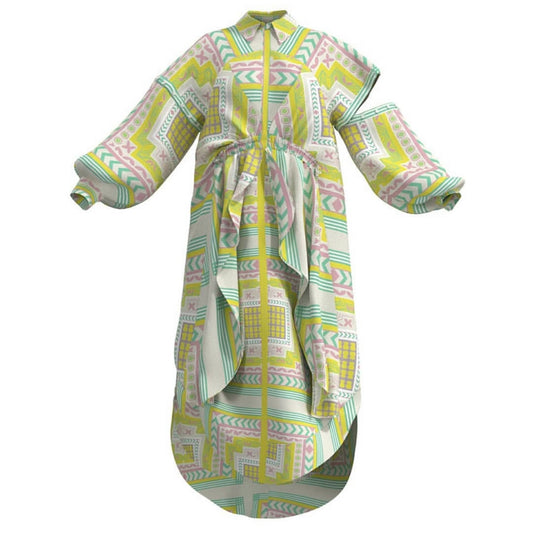 Collette Drape Silk Shirt Dress