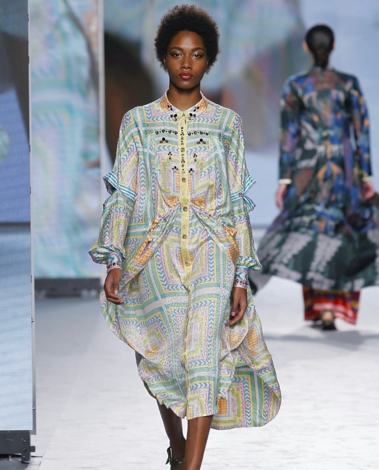 Collette Drape Silk Shirt Dress