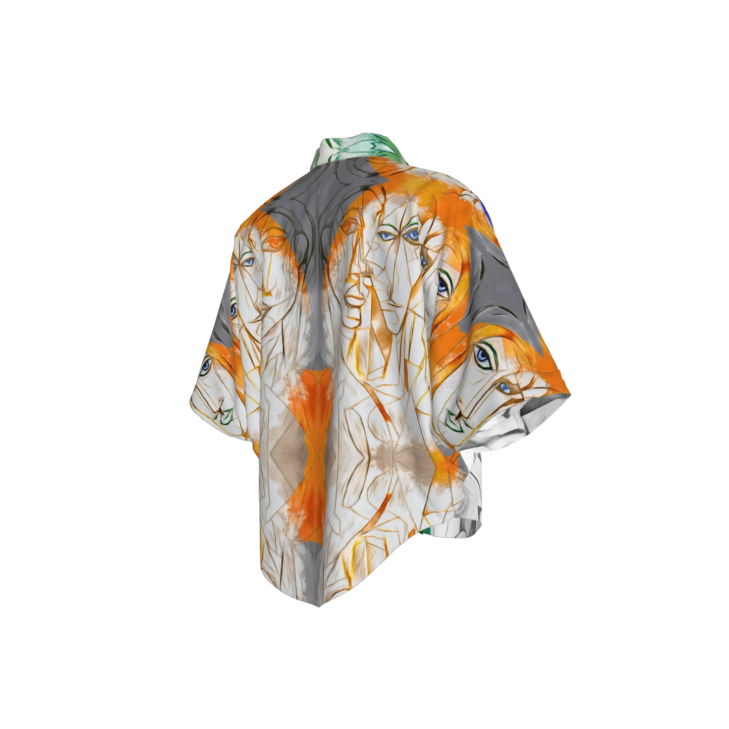 Mwezi Cropped Silk Kimono Sleeve Blouse