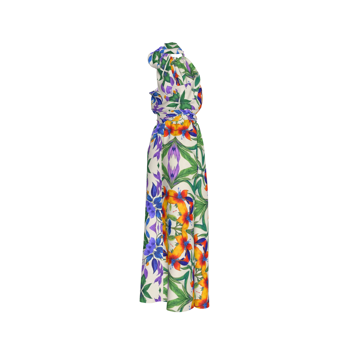 Aziza Silk Halter Maxi Dress