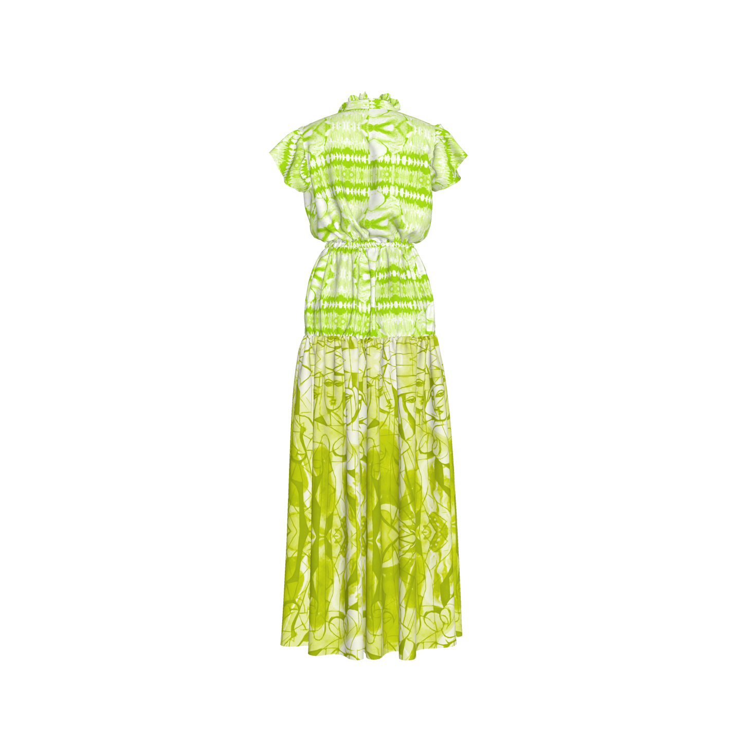 Lina Silk Maxi Ruffle Dress