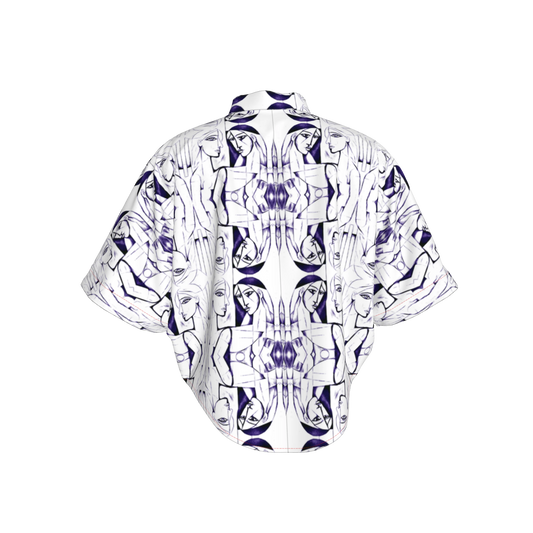 Mwezi Cropped Kimono Sleeve Blouse