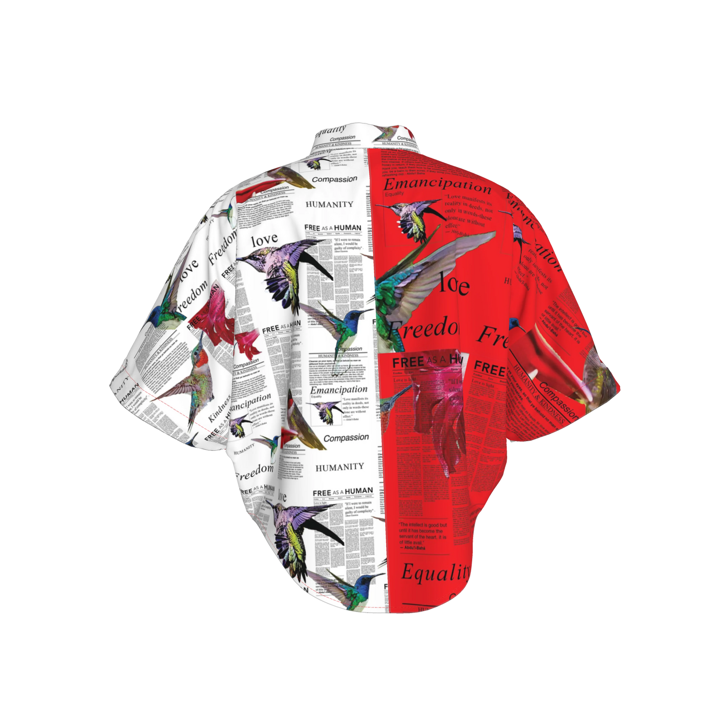 Mwezi Cropped Silk Kimono Sleeve Blouse