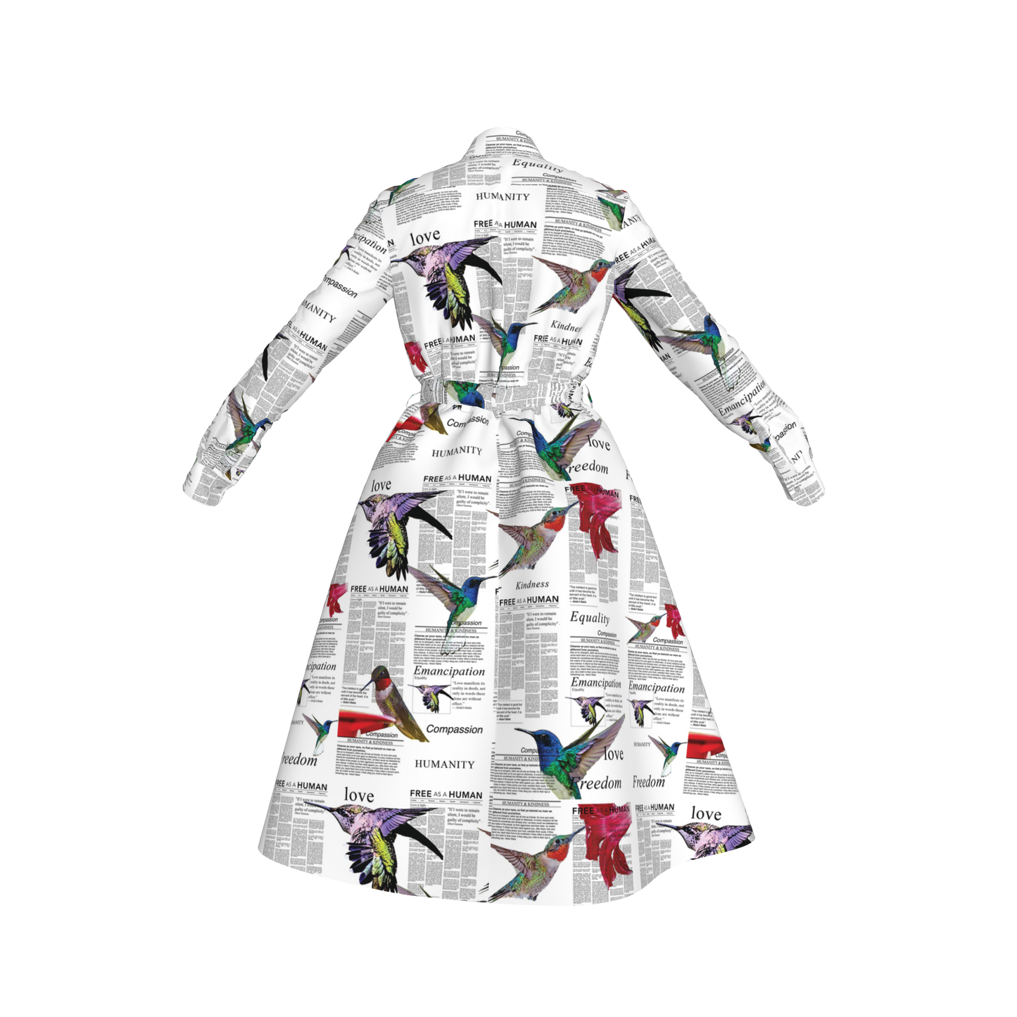 Malaika Belted Silk Shirt Dress