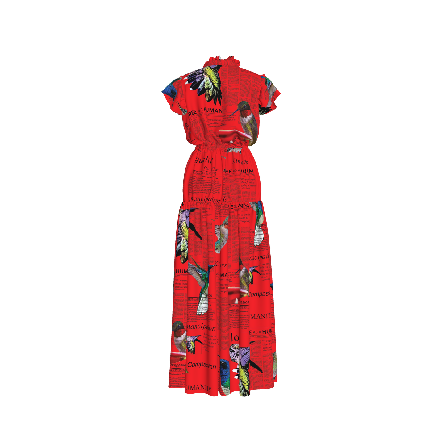 Lina Silk Maxi Ruffle Dress