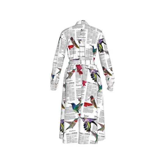 Malaika Belted Silk Shirt Dress