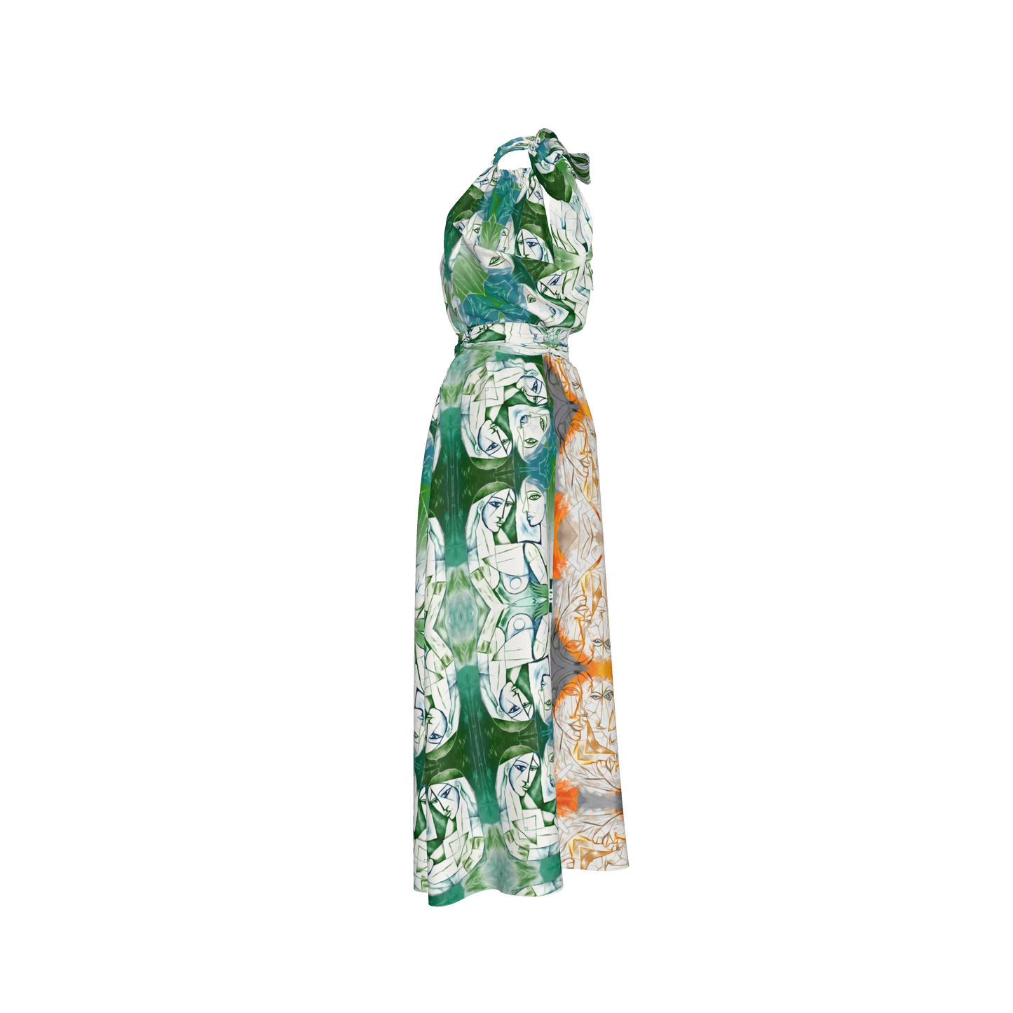Aziza Silk Halter Maxi Dress