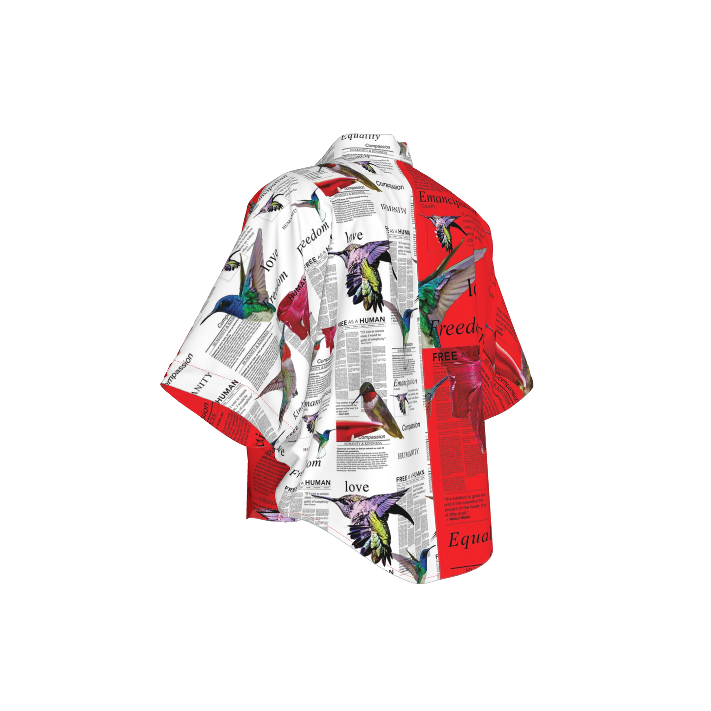 Mwezi Cropped Silk Kimono Sleeve Blouse