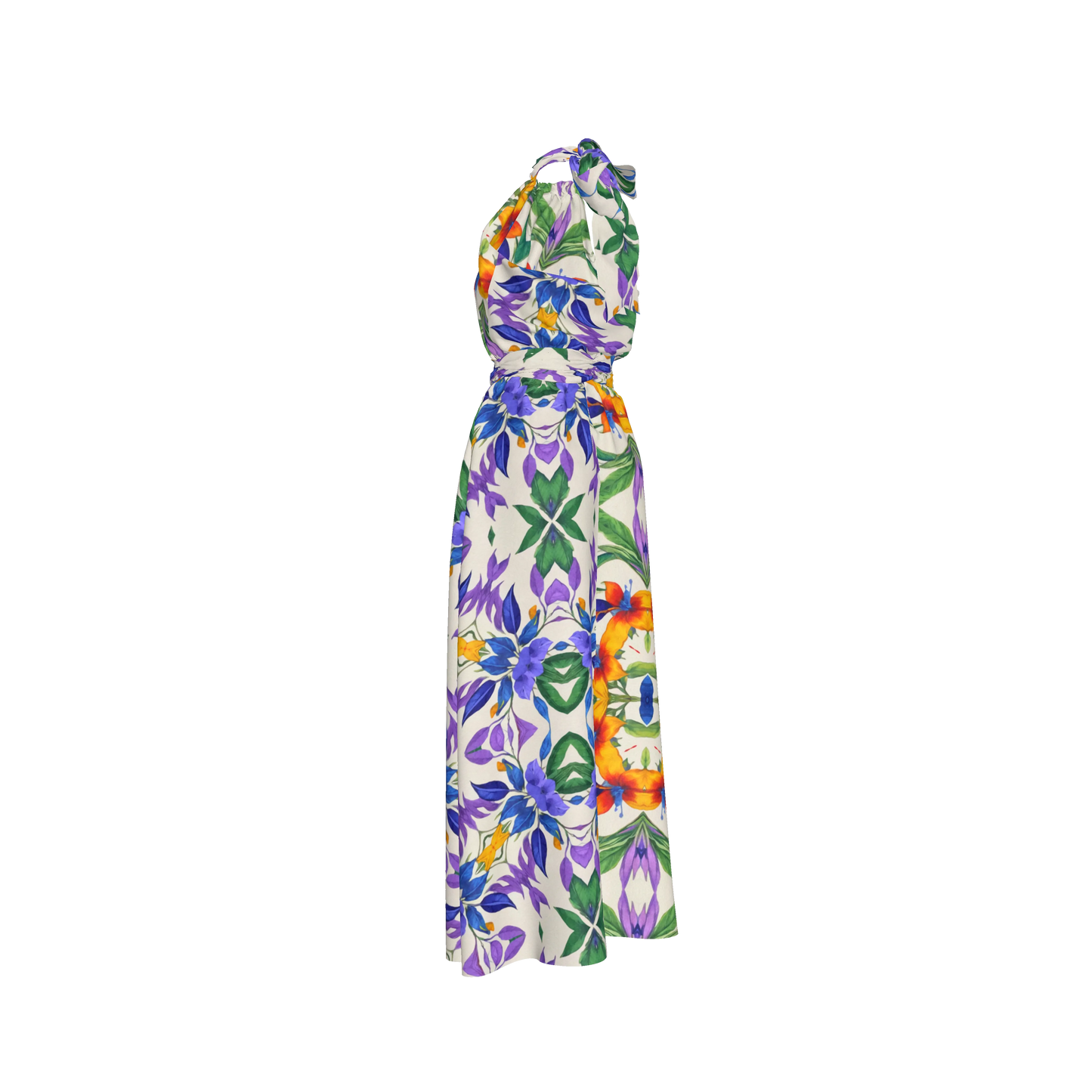 Aziza Silk Halter Maxi Dress