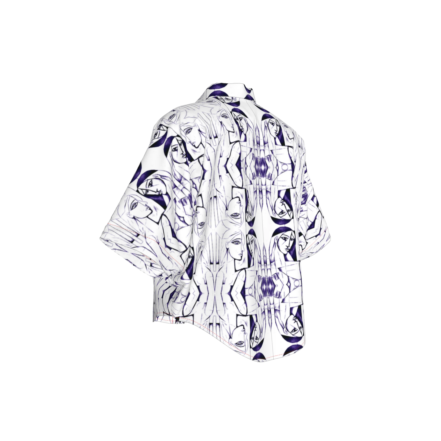 Mwezi Cropped Kimono Sleeve Blouse