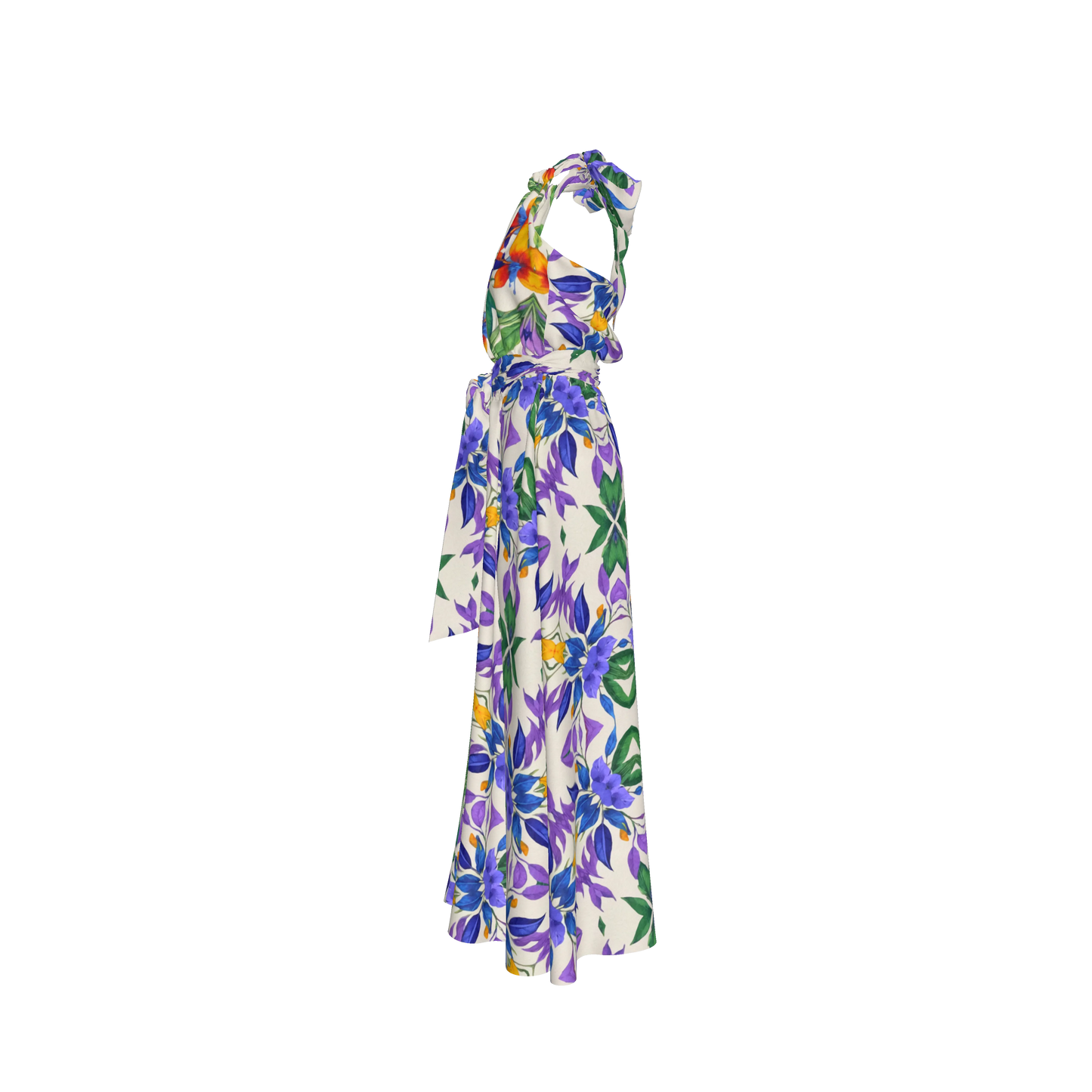 Aziza Silk Halter Maxi Dress