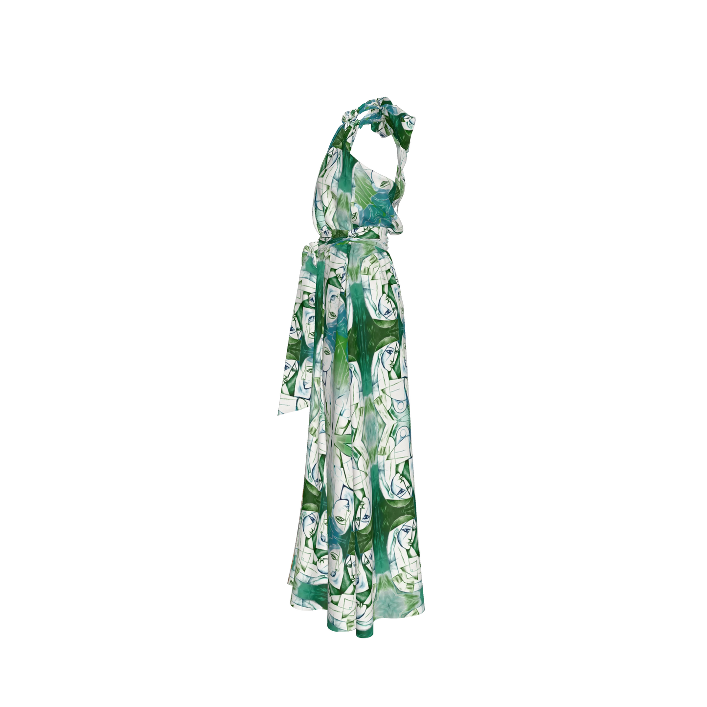 Aziza Silk Halter Maxi Dress