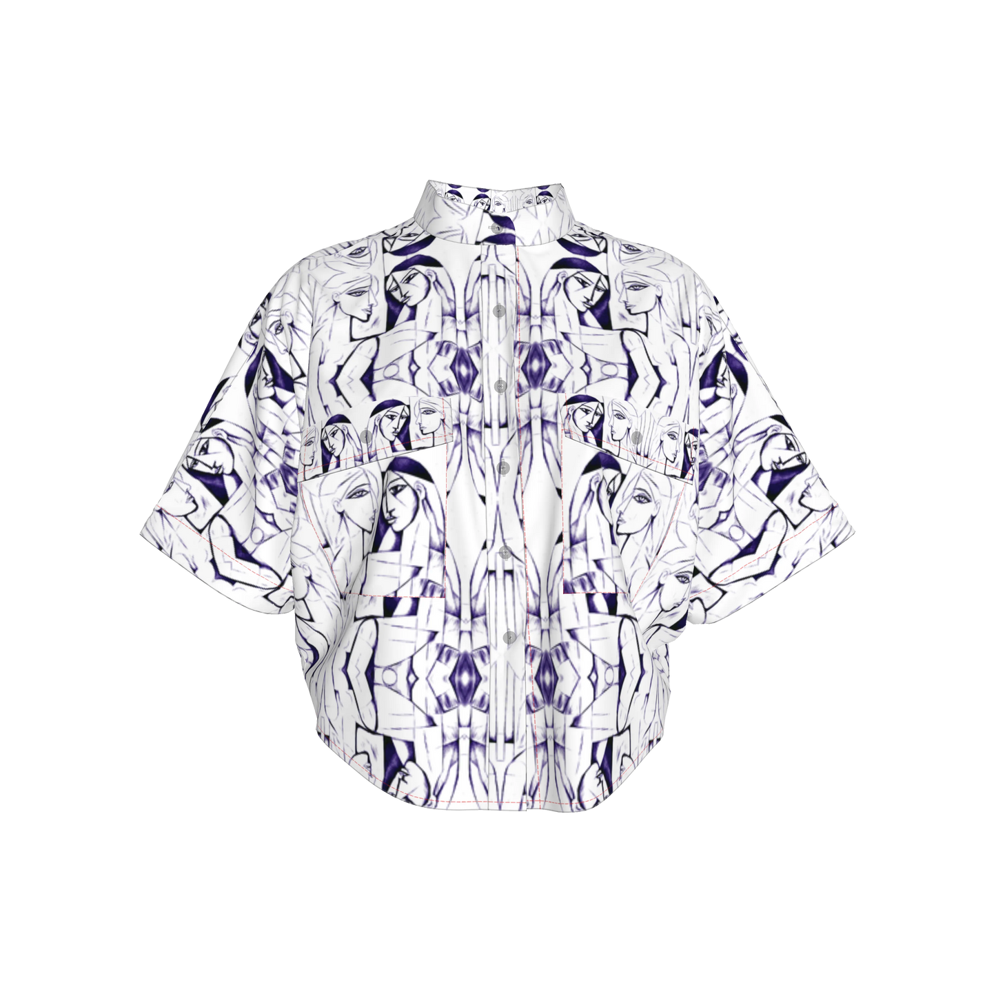 Mwezi Cropped Kimono Sleeve Blouse