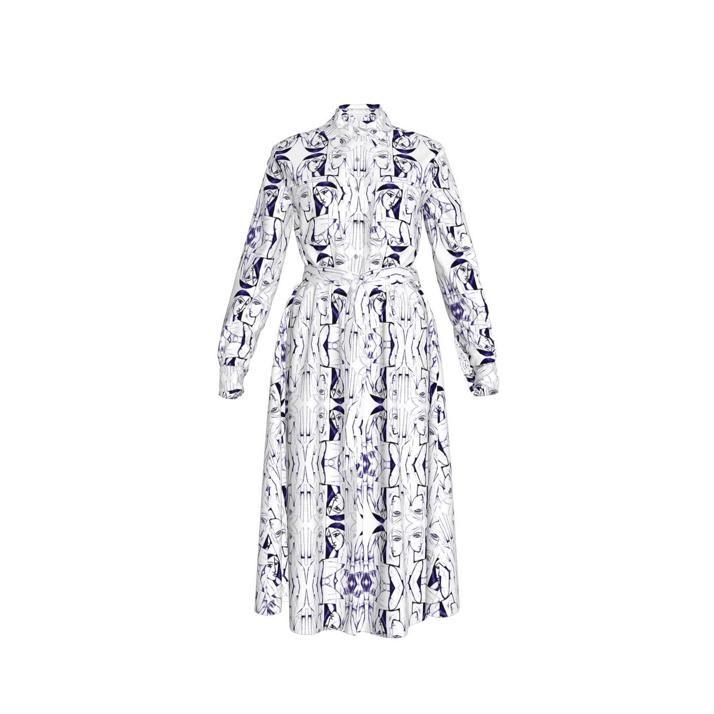 Malaika Belted Linen Shirt Dress