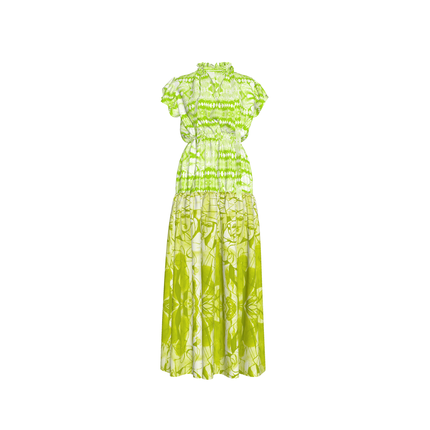 Lina Silk Maxi Ruffle Dress