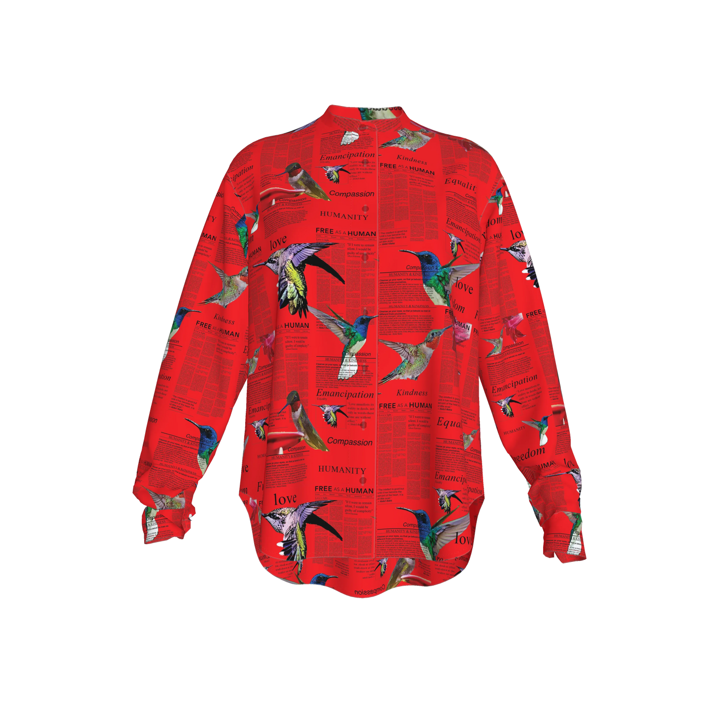 Zahara Silk Band Collar Shirt