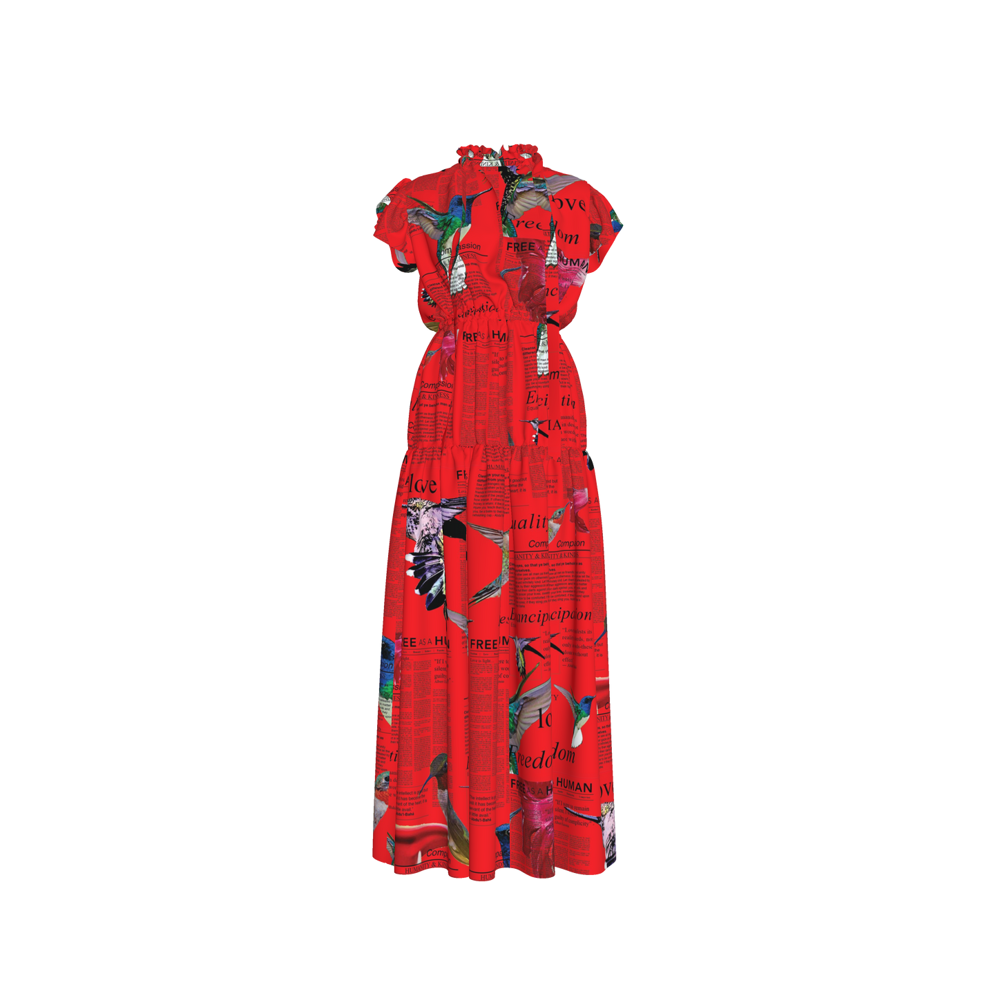 Lina Silk Maxi Ruffle Dress
