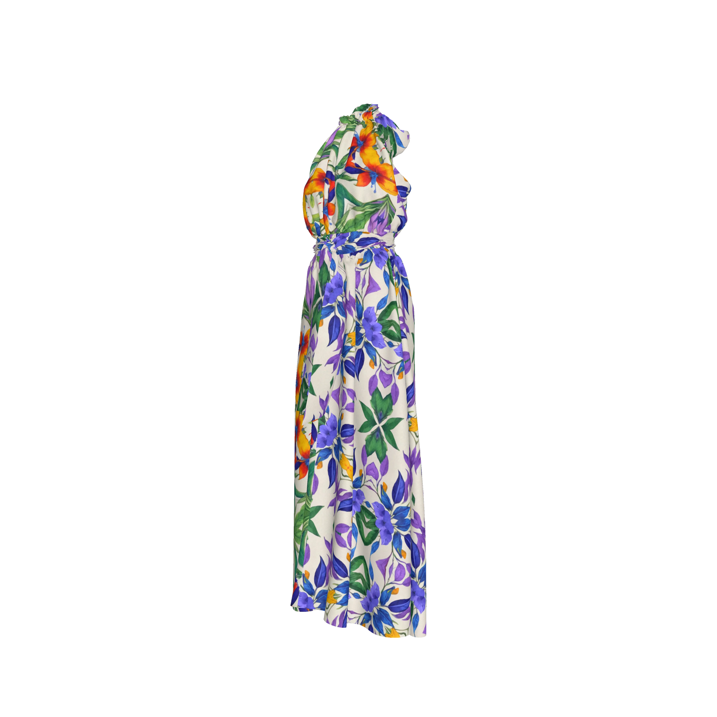 Aziza Silk Halter Maxi Dress