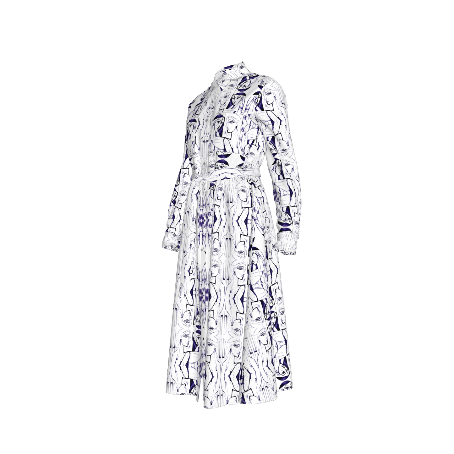 Malaika Belted Linen Shirt Dress