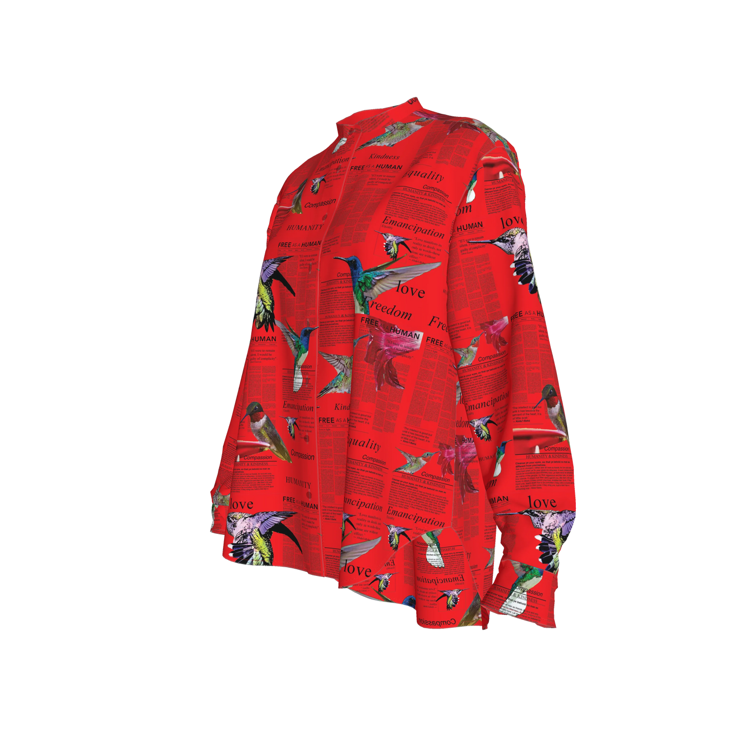 Zahara Silk Band Collar Shirt
