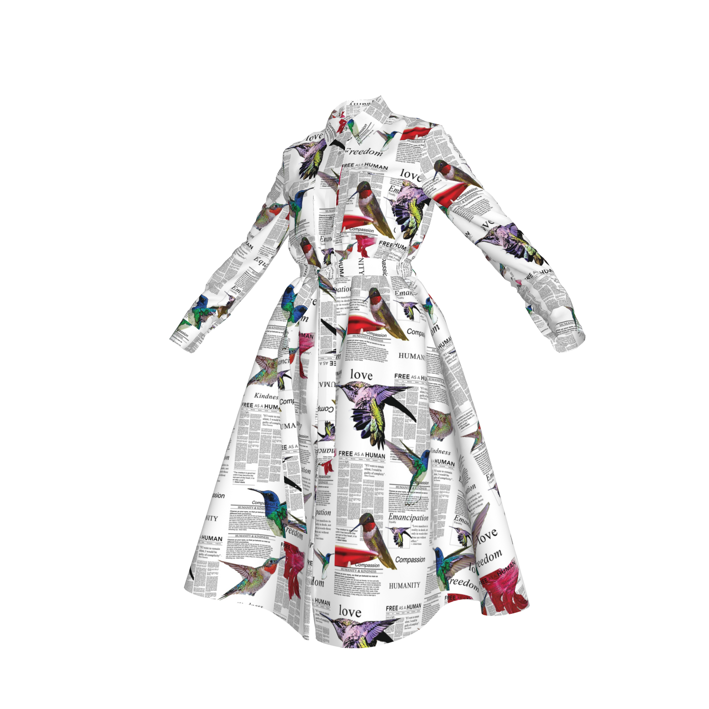 Malaika Belted Silk Shirt Dress