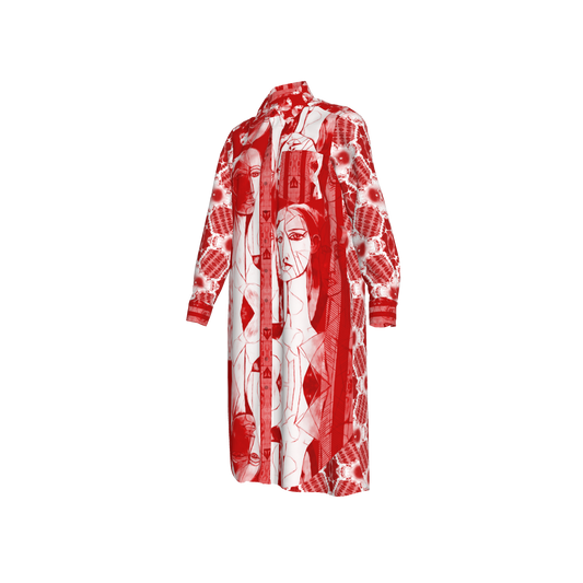 Mrembo Long Sleeve Linen Shirt Dress