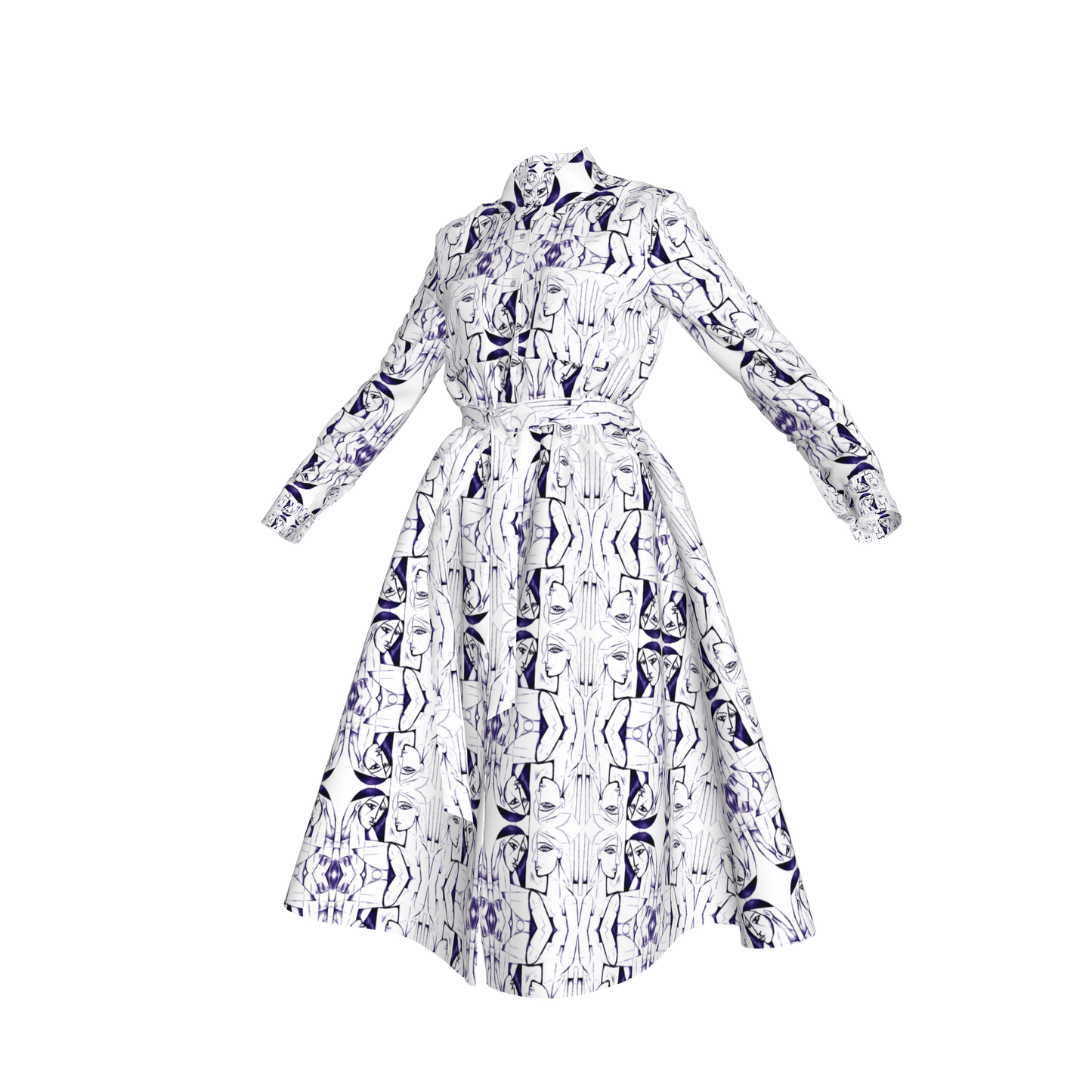 Malaika Belted Linen Shirt Dress