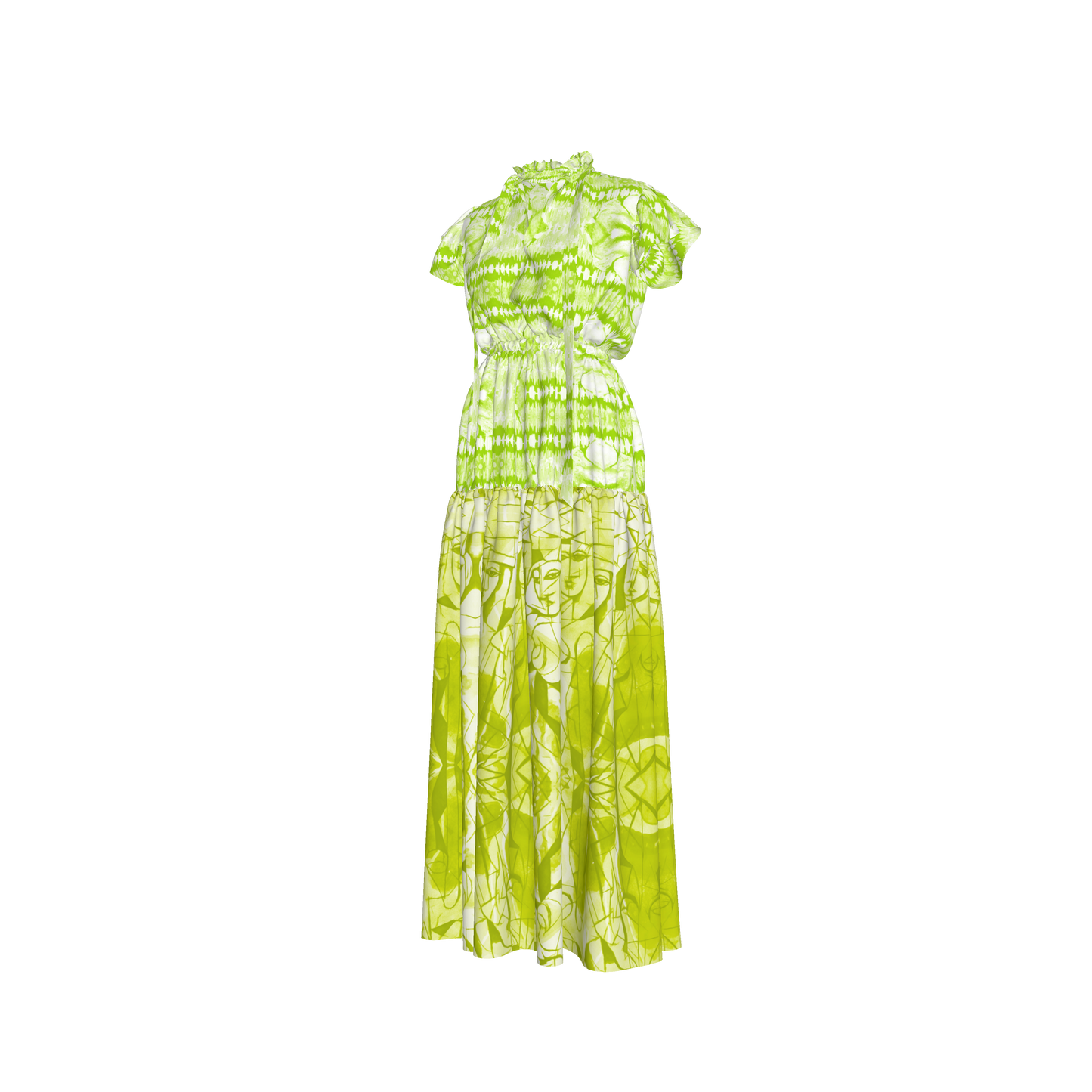 Lina Silk Maxi Ruffle Dress