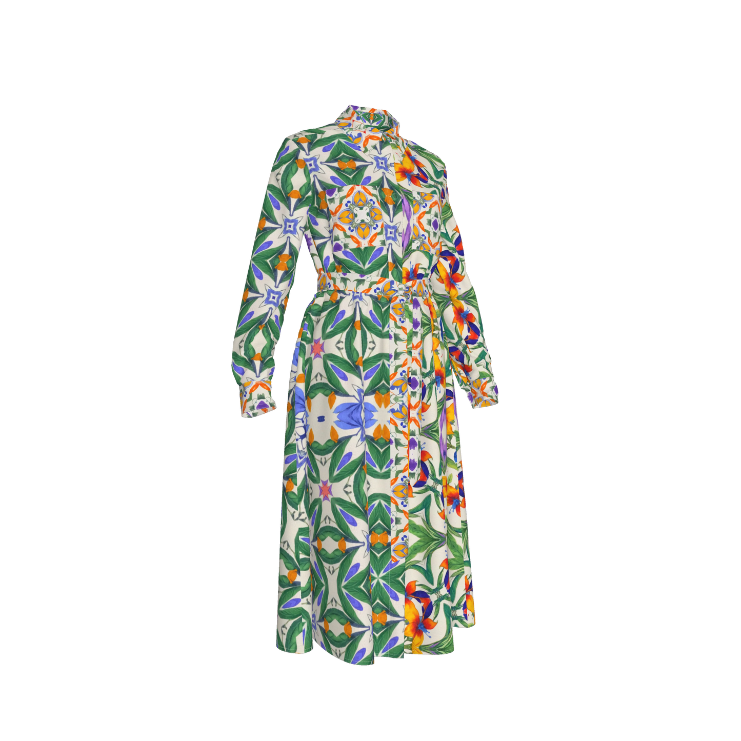 Malaika Belted Linen Shirt Dress