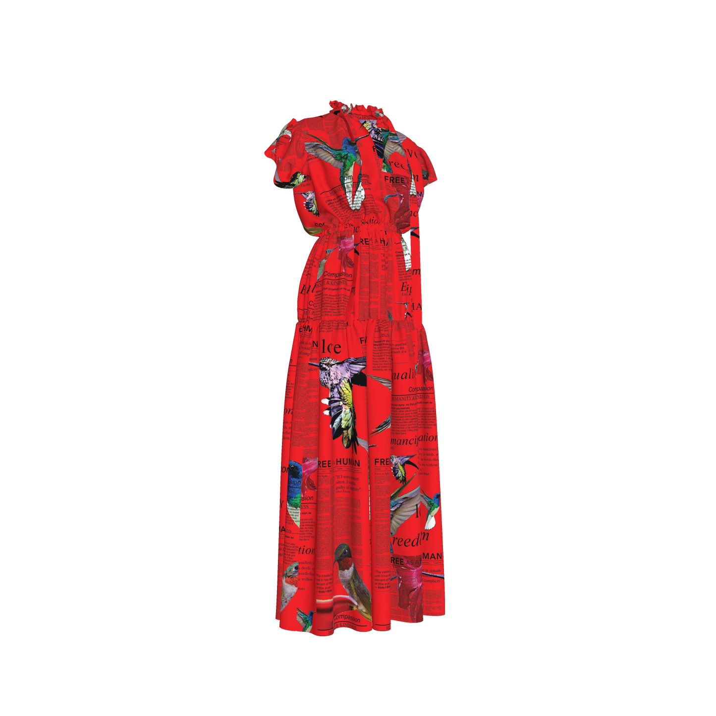 Lina Silk Maxi Ruffle Dress