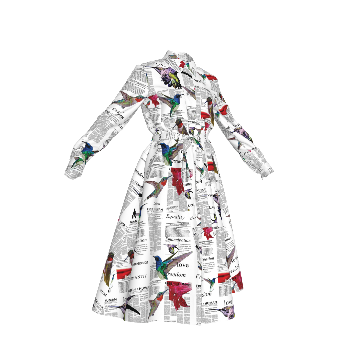 Malaika Belted Silk Shirt Dress