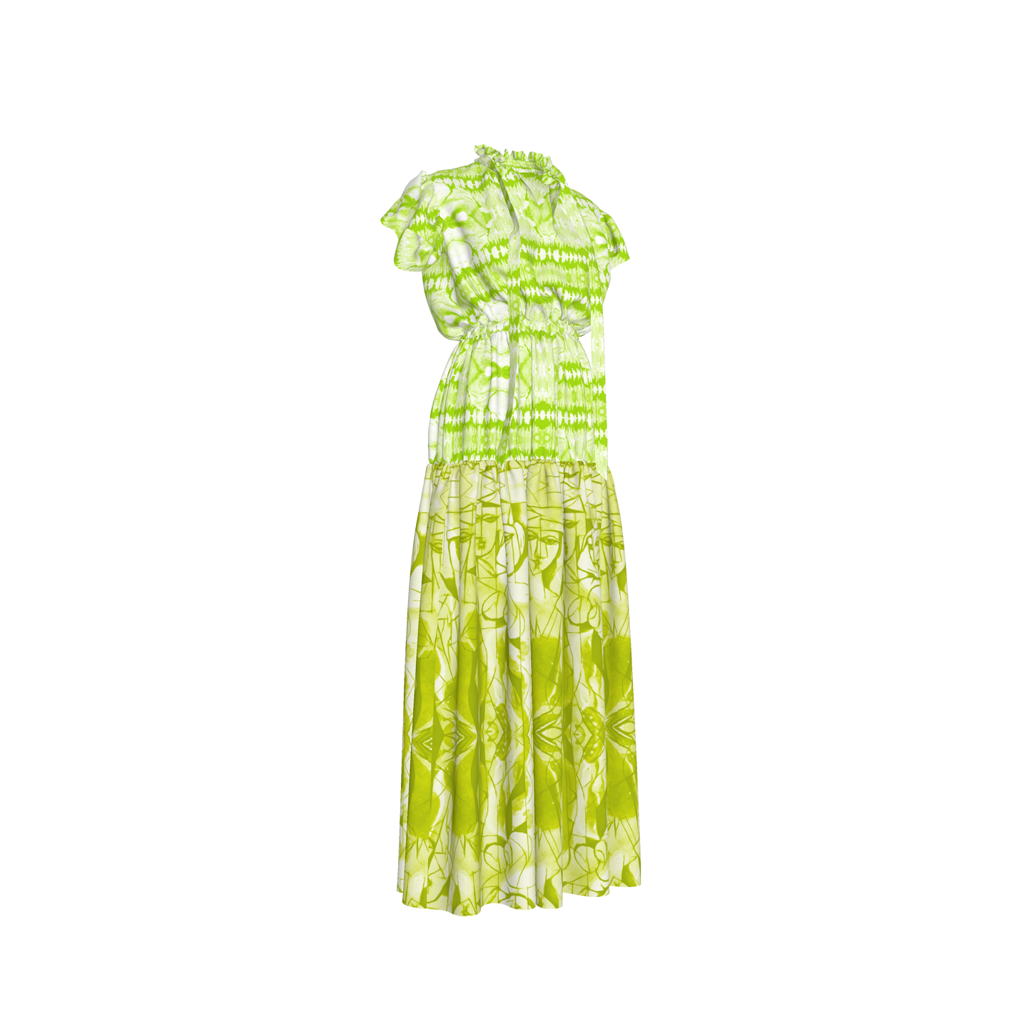 Lina Silk Maxi Ruffle Dress