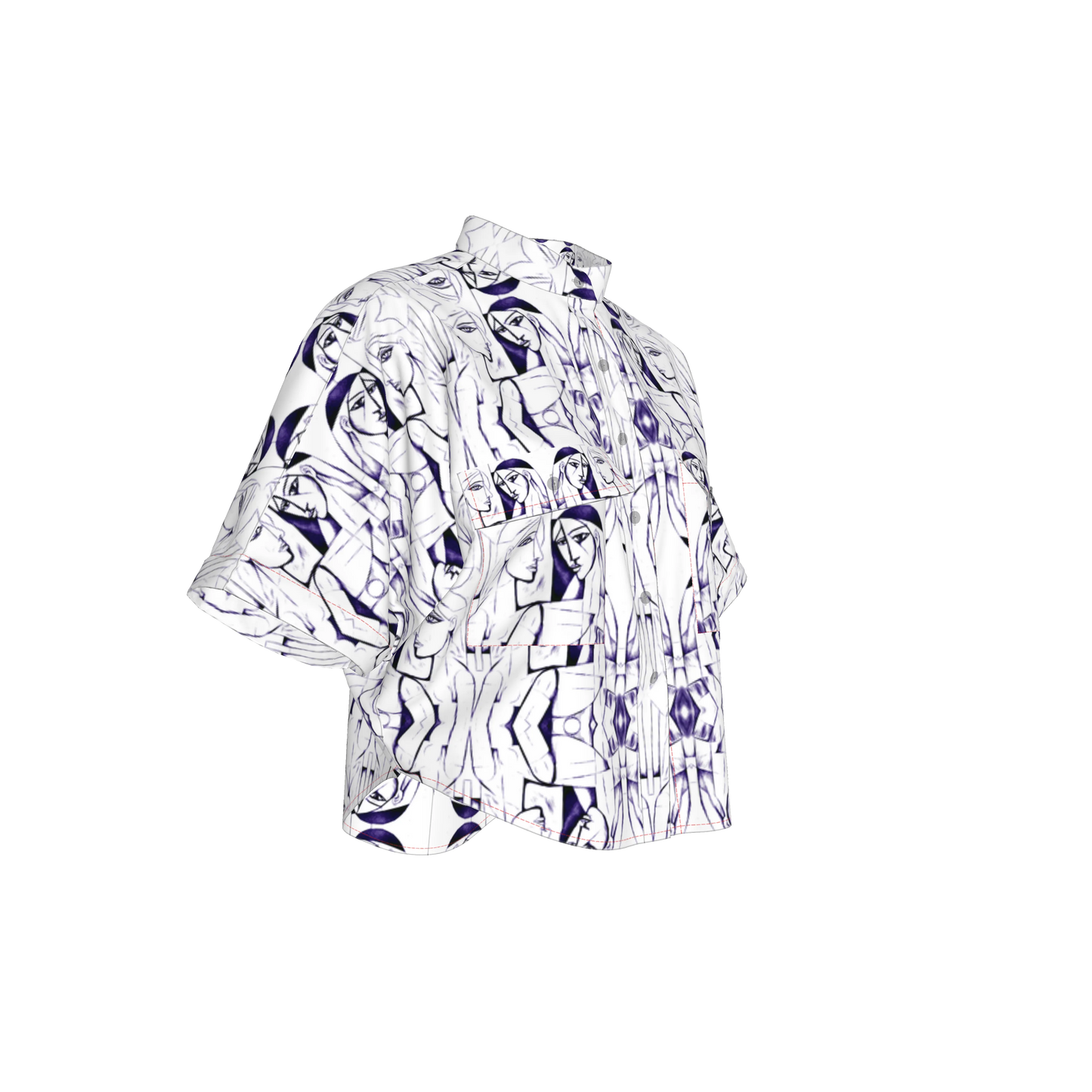 Mwezi Cropped Kimono Sleeve Blouse
