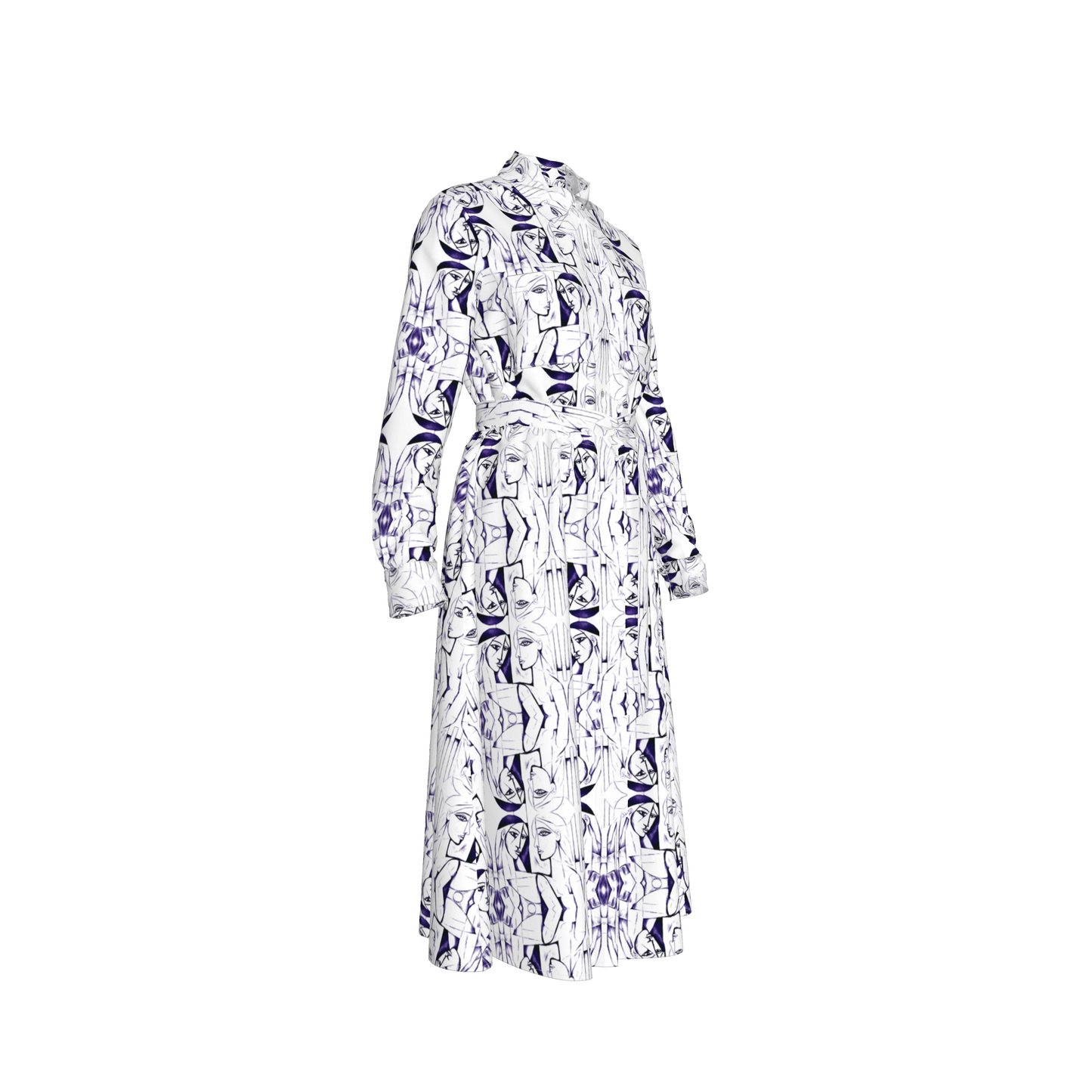 Malaika Belted Linen Shirt Dress