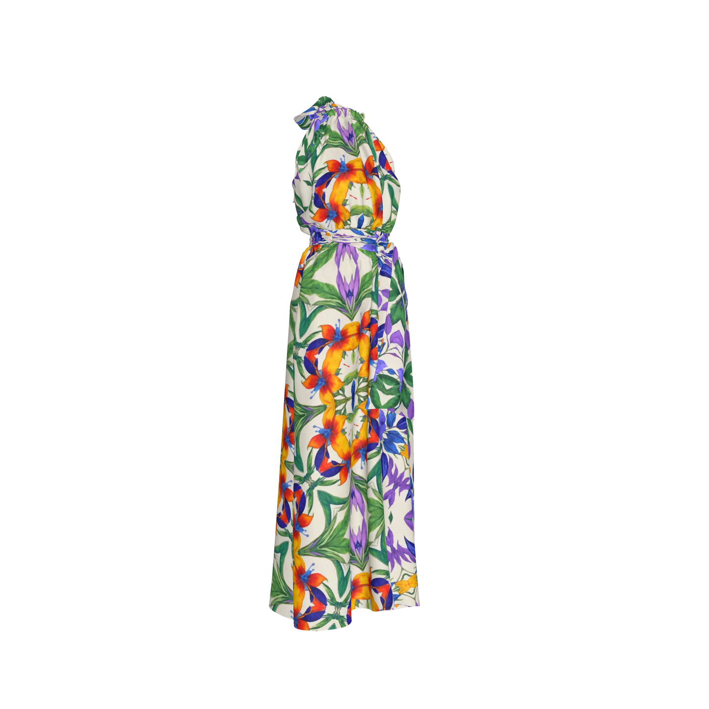 Aziza Silk Halter Maxi Dress