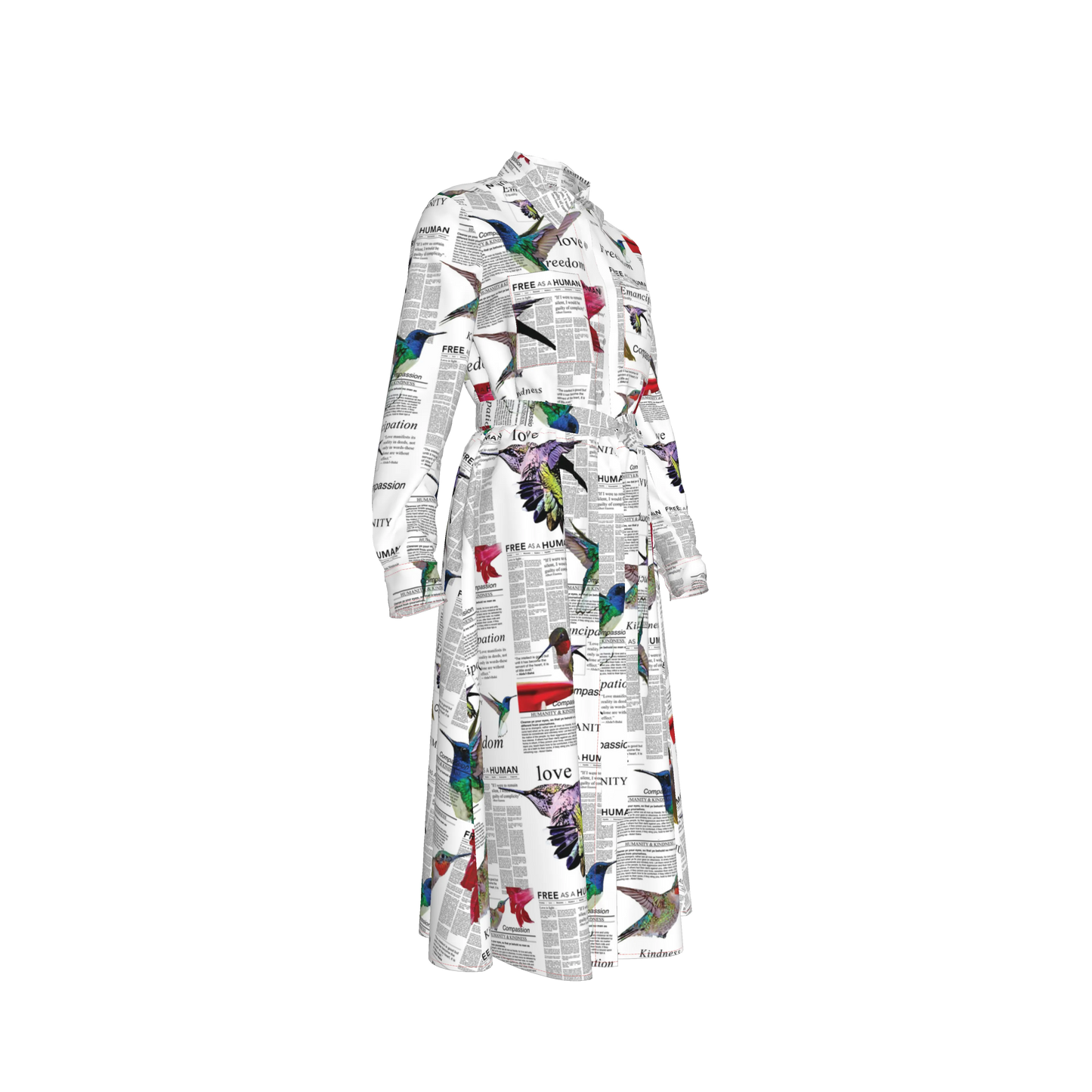 Malaika Belted Silk Shirt Dress