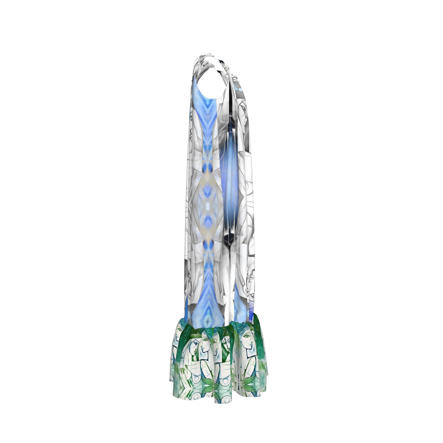 Aria Drawstring Halter Silk Maxi Dress