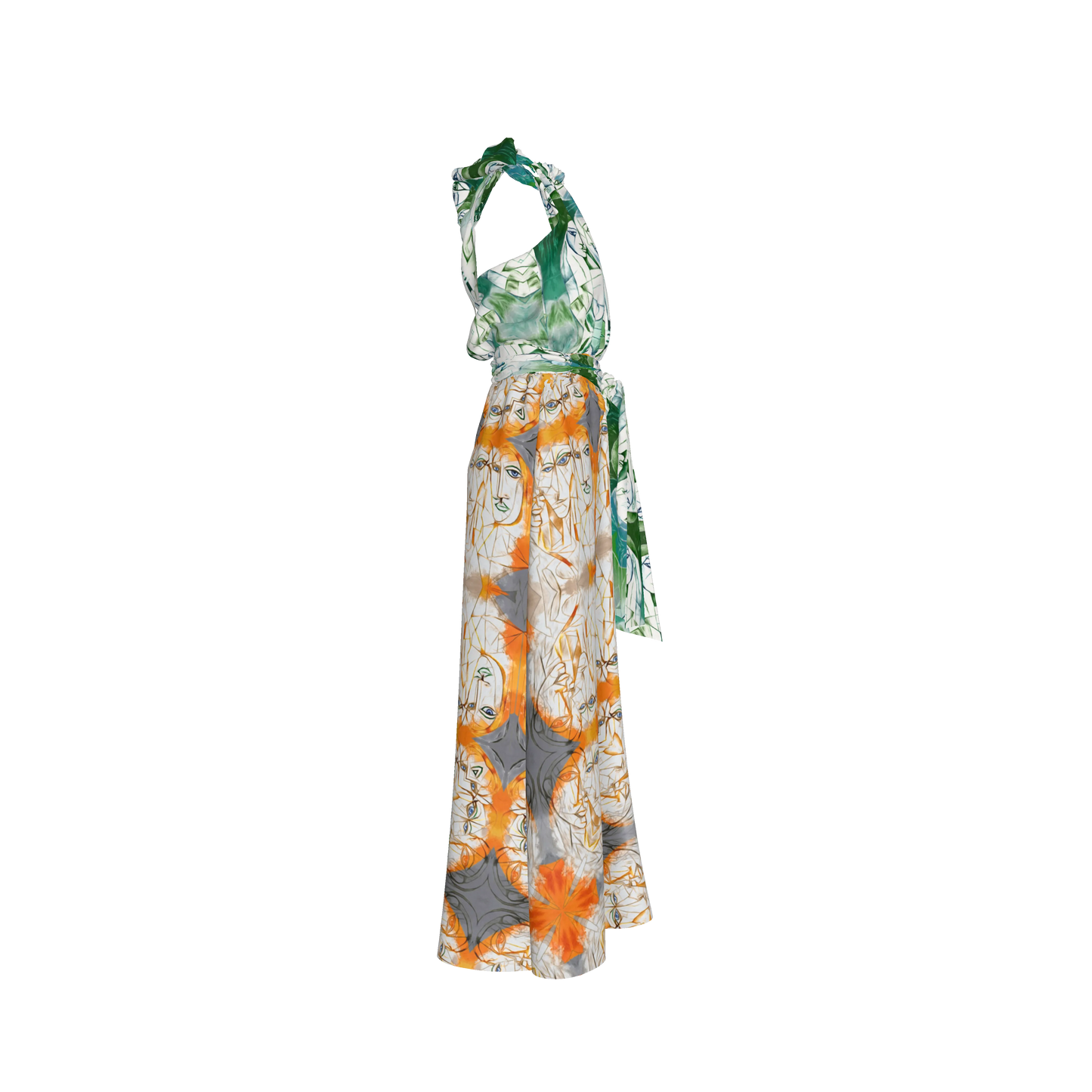 Aziza Silk Halter Maxi Dress