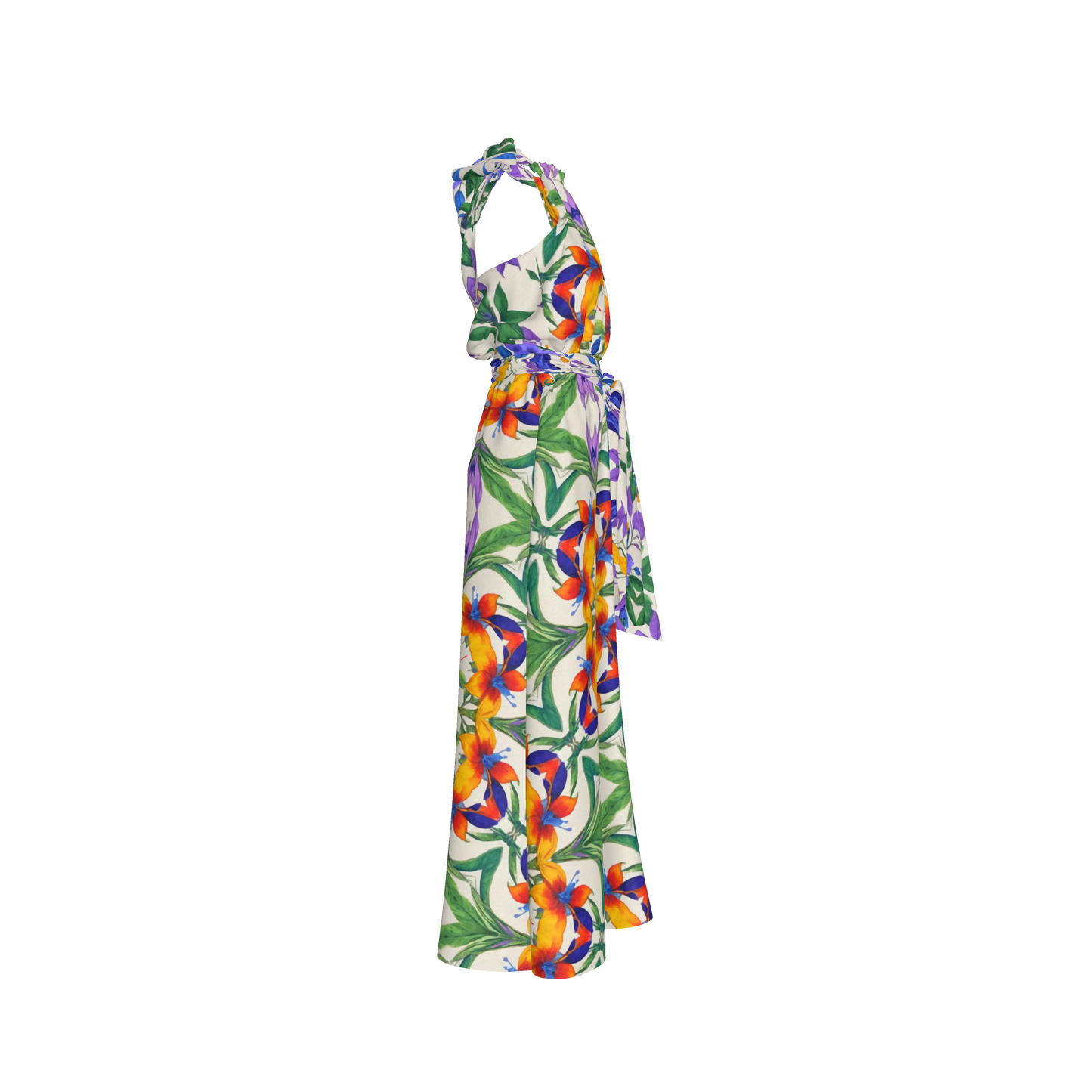 Aziza Silk Halter Maxi Dress