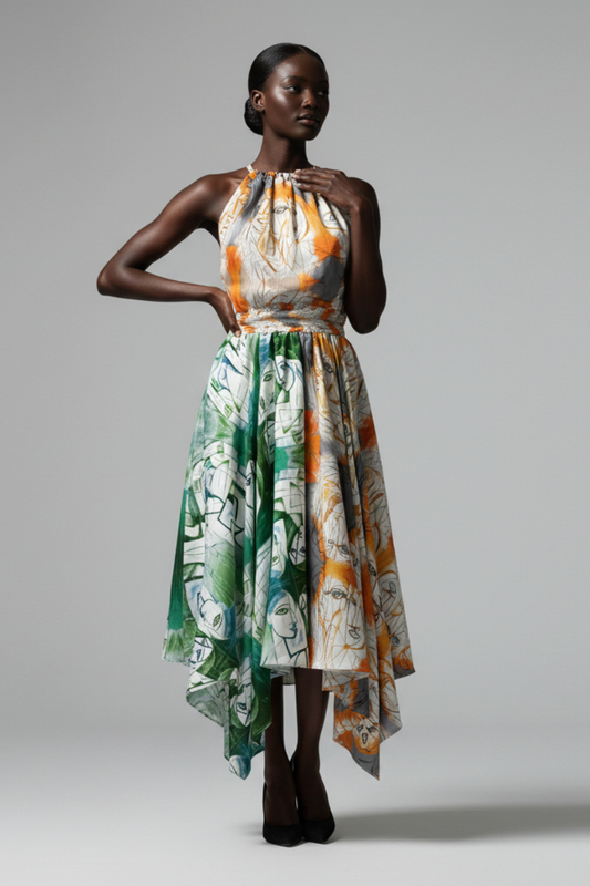 Rani Blouson Silk Dress