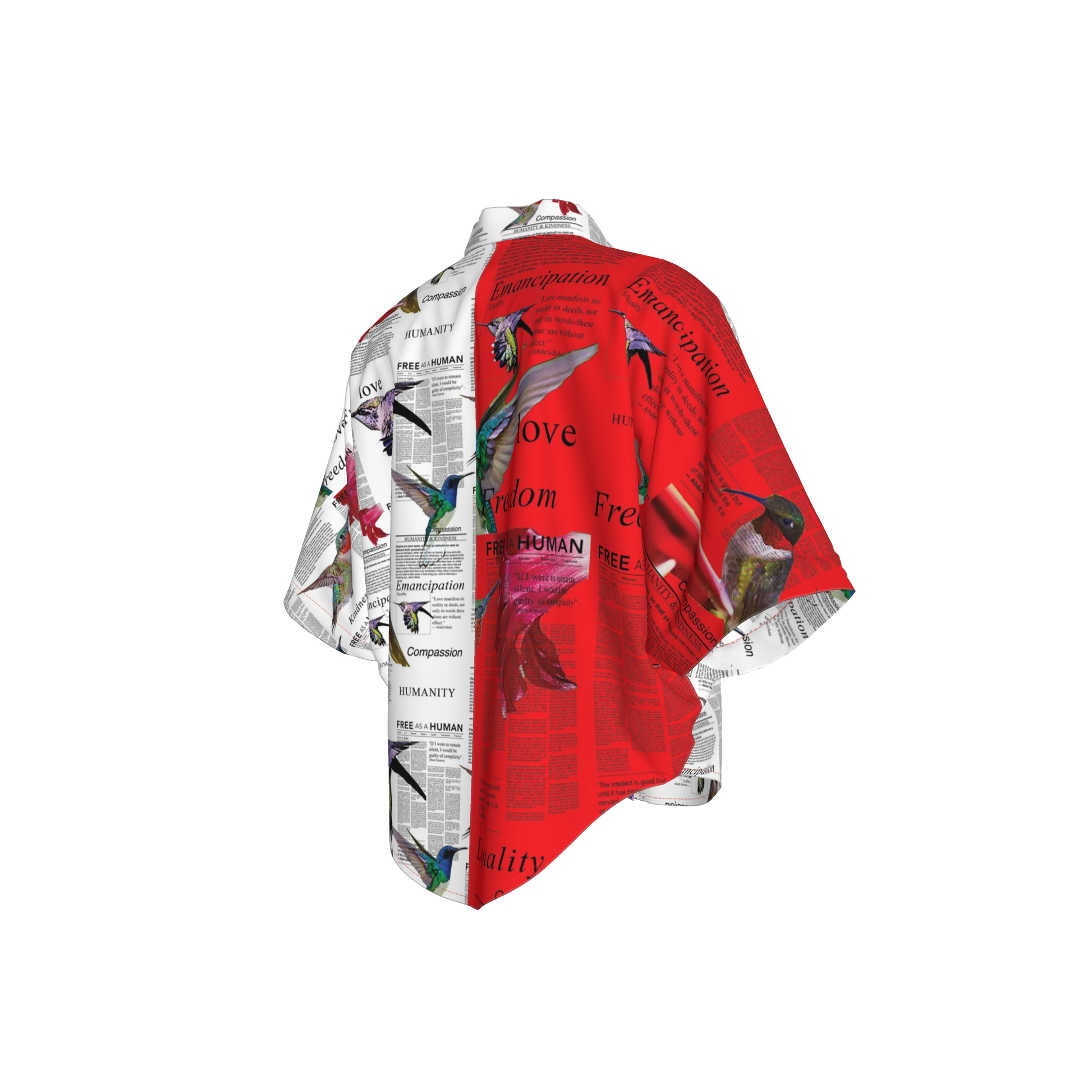Mwezi Cropped Silk Kimono Sleeve Blouse