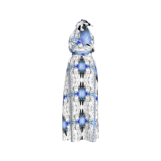 Aziza Silk Halter Maxi Dress