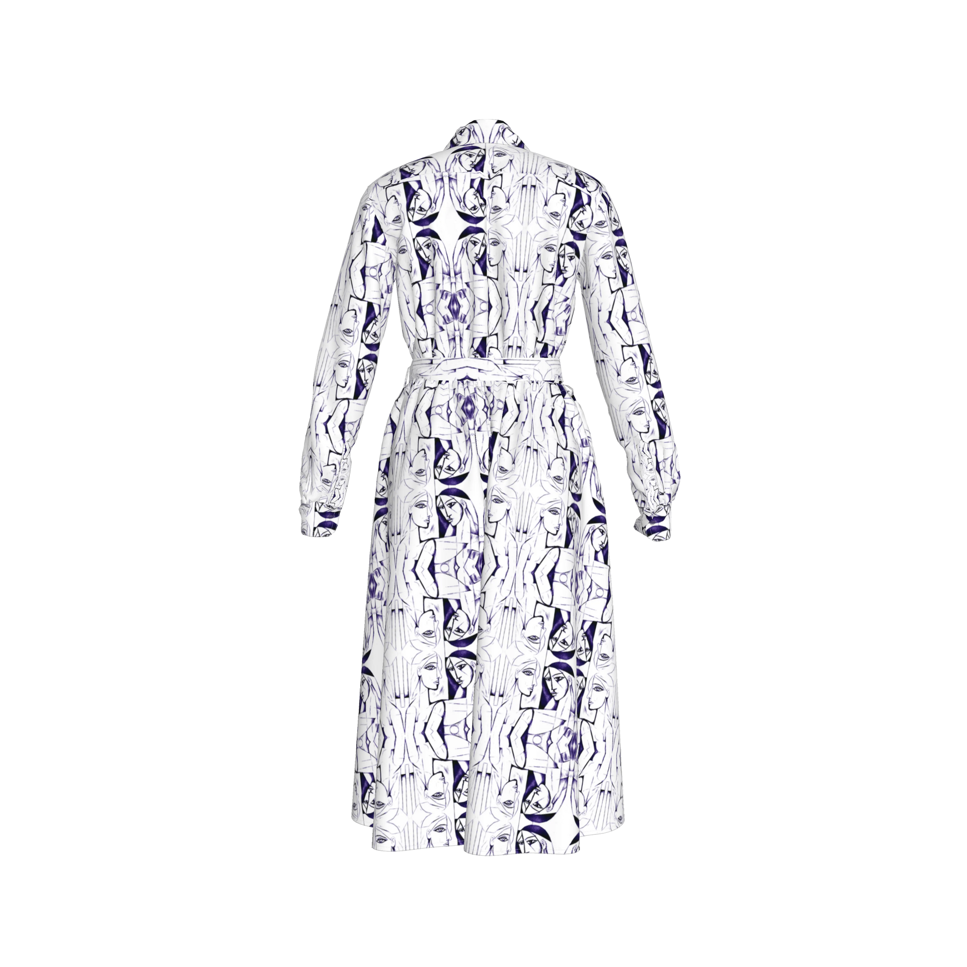 Malaika Belted Linen Shirt Dress