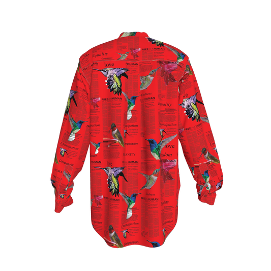 Zahara Silk Band Collar Shirt