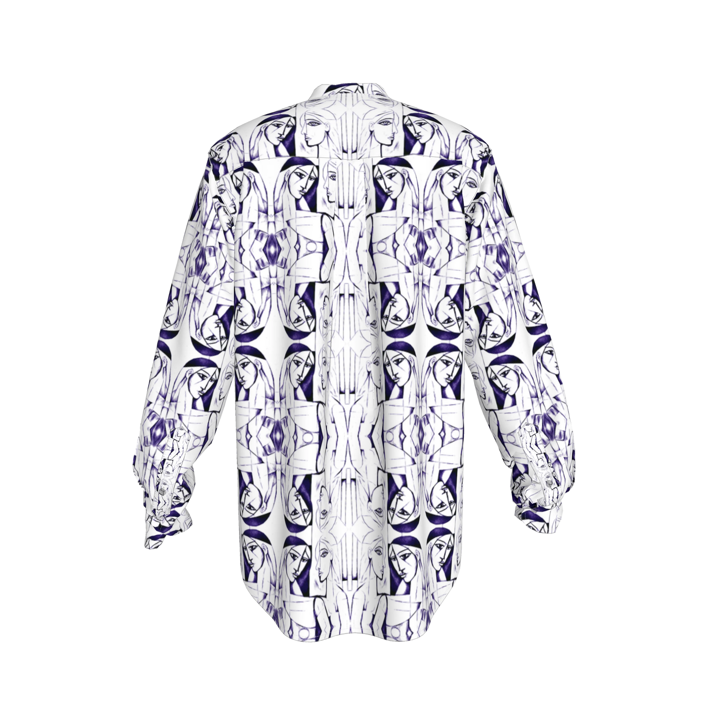 Zahara Band Collar Oversized Linen Shirt