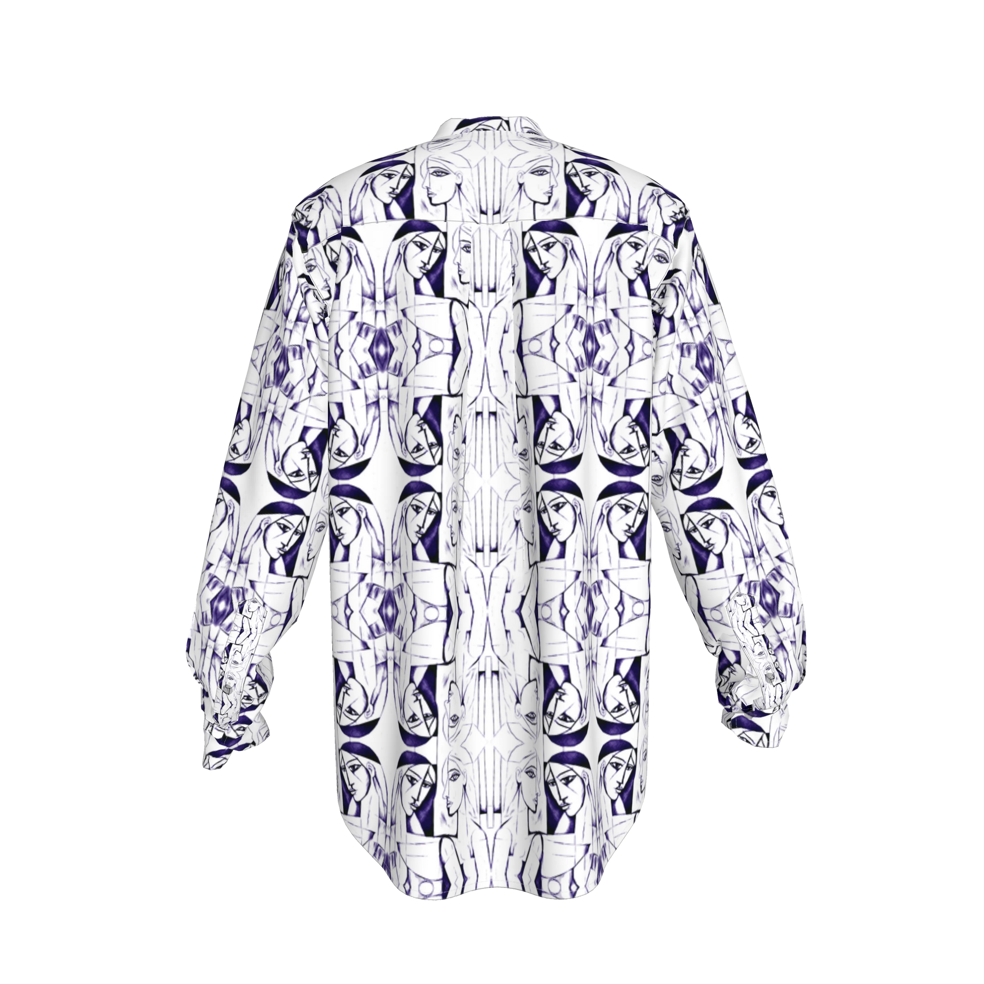 Zahara Band Collar Oversized Linen Shirt