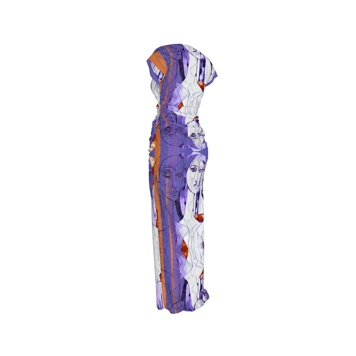 Zuhura Boatneck Shirred Silk Maxi Dress