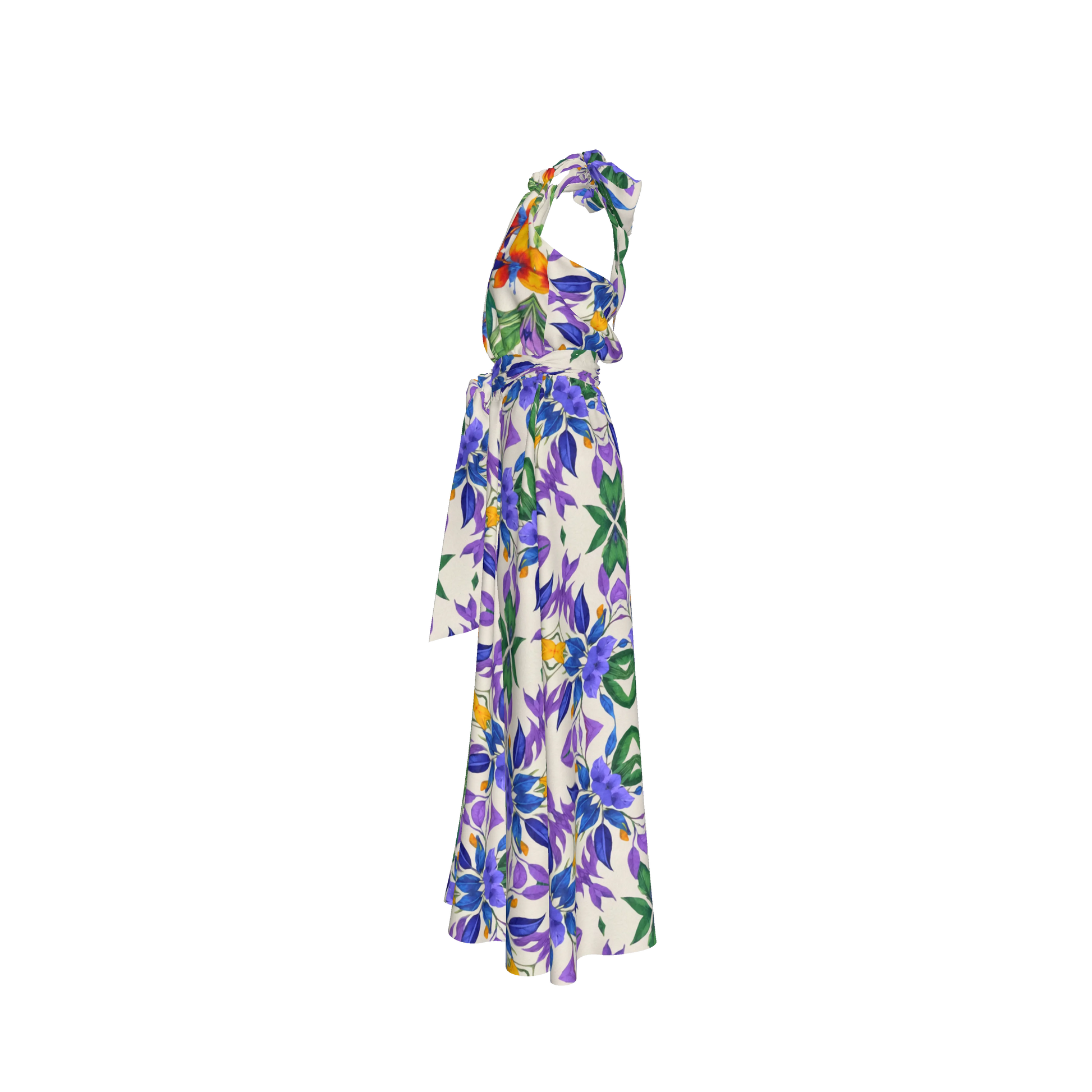 Aziza Silk Halter Maxi Dress