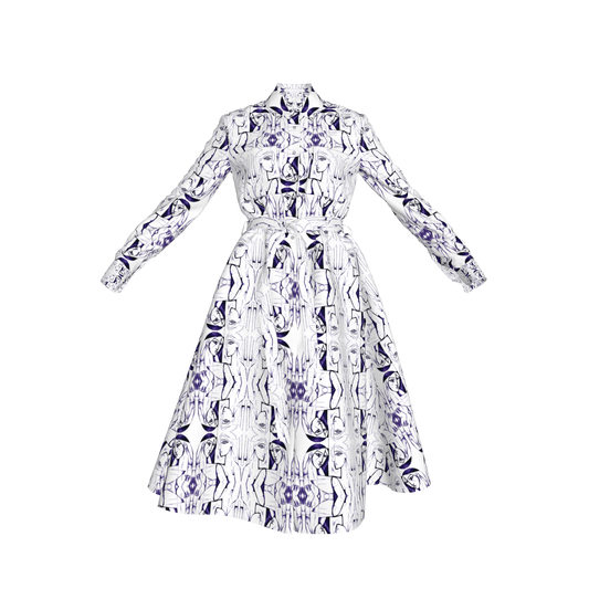 Malaika Belted Linen Shirt Dress